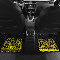 Mahi-dawg Maori Ta Moko Poutama Art Car Mats LT9 Set 2pcs - Back Yellow - Polynesian Pride