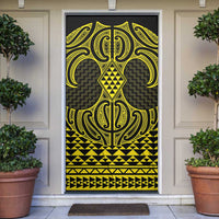 Mahi-dawg Maori Ta Moko Poutama Art Door Cover LT9 Yellow - Polynesian Pride