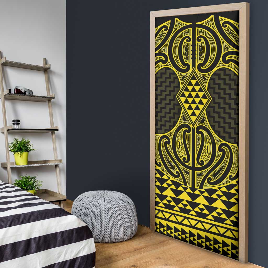 Mahi-dawg Maori Ta Moko Poutama Art Door Cover LT9 - Polynesian Pride