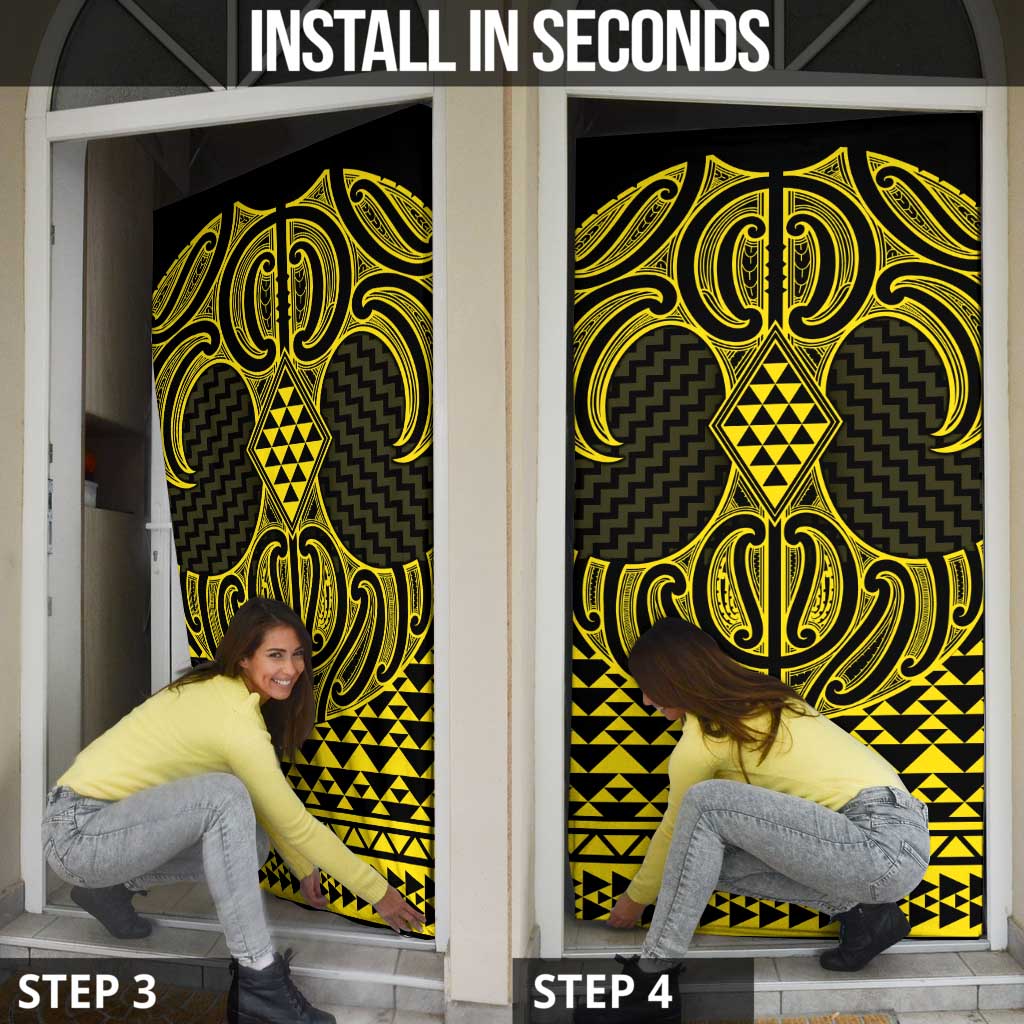 Mahi-dawg Maori Ta Moko Poutama Art Door Cover LT9 - Polynesian Pride