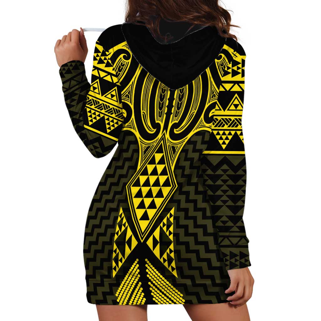 Mahi-dawg Maori Ta Moko Poutama Art Hoodie Dress LT9 - Polynesian Pride