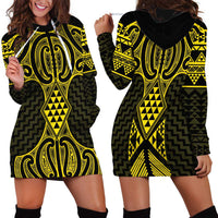 Mahi-dawg Maori Ta Moko Poutama Art Hoodie Dress LT9 - Polynesian Pride