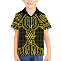 Mahi-dawg Maori Ta Moko Poutama Art Kid Hawaiian Shirt LT9 Kid Yellow - Polynesian Pride