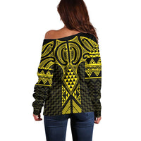 Mahi-dawg Maori Ta Moko Poutama Art Off Shoulder Sweater LT9 - Polynesian Pride
