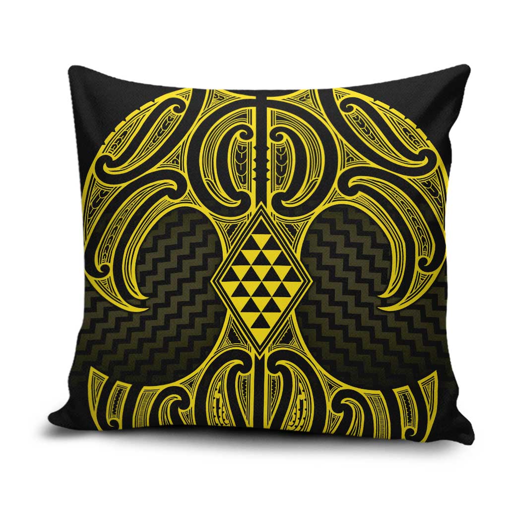 Mahi-dawg Maori Ta Moko Poutama Art Pillow Cover LT9 Yellow - Polynesian Pride