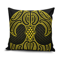 Mahi-dawg Maori Ta Moko Poutama Art Pillow Cover LT9 Yellow - Polynesian Pride