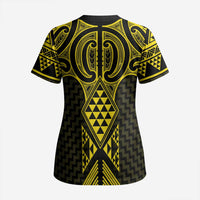 Mahi-dawg Maori Ta Moko Poutama Art Scrub Top LT9 - Polynesian Pride
