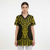 Mahi-dawg Maori Ta Moko Poutama Art Scrub Top LT9 - Polynesian Pride