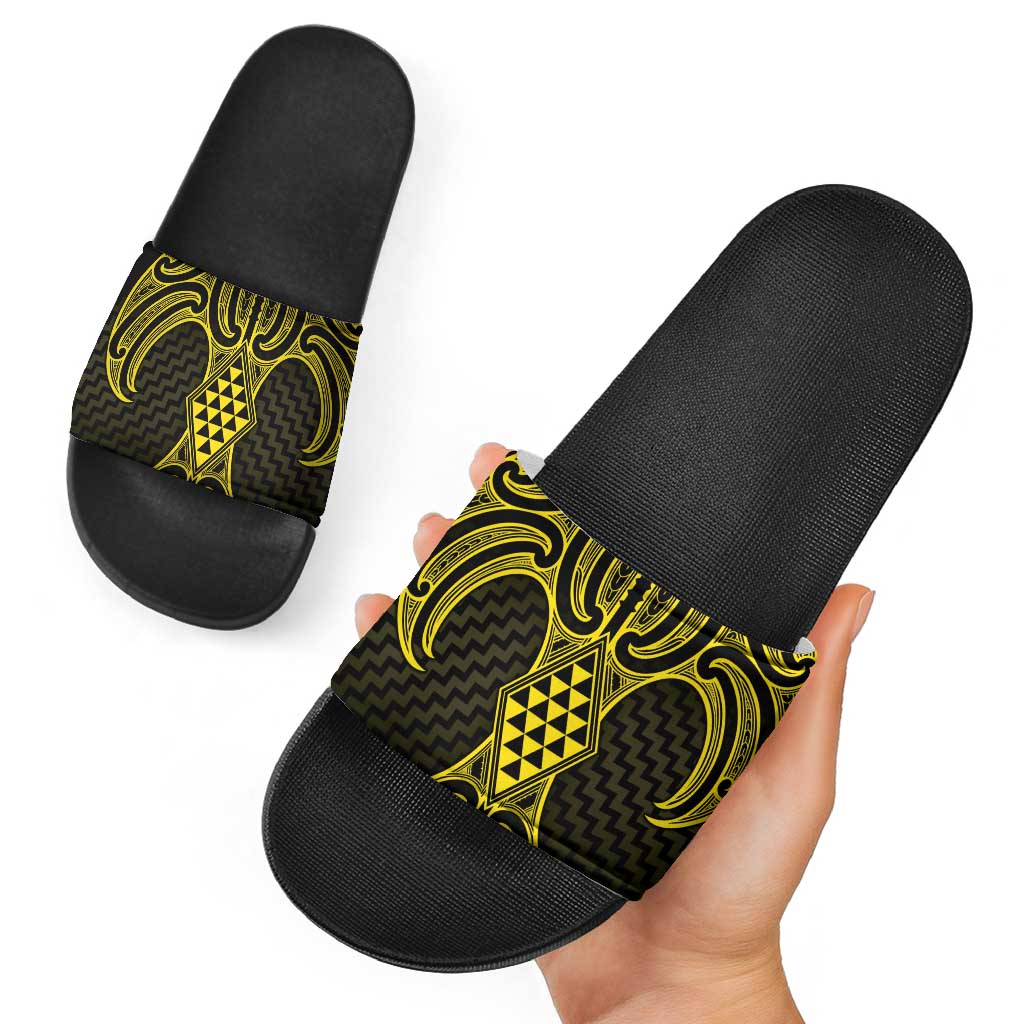 Mahi-dawg Maori Ta Moko Poutama Art Slide Sandals LT9 - Polynesian Pride