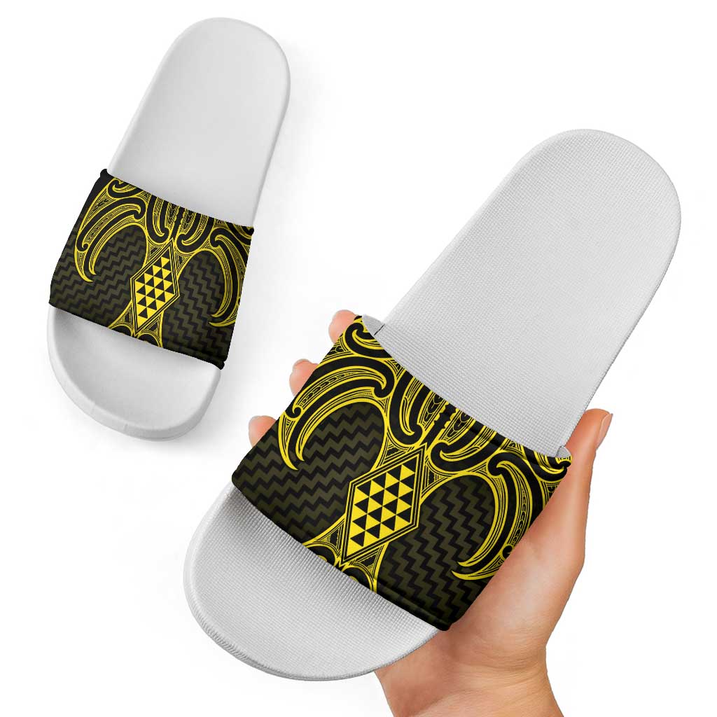 Mahi-dawg Maori Ta Moko Poutama Art Slide Sandals LT9 - Polynesian Pride