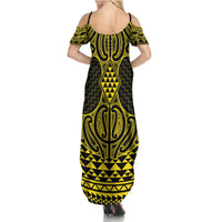 Mahi-dawg Maori Ta Moko Poutama Art Summer Maxi Dress LT9 - Polynesian Pride