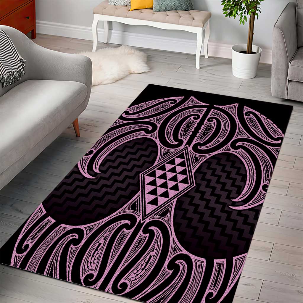 Mawhero Maori Ta Moko Poutama Art Area Rug LT9 - Polynesian Pride