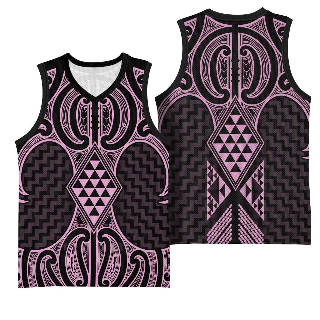Mawhero Maori Ta Moko Poutama Art Basketball Jersey LT9 - Polynesian Pride