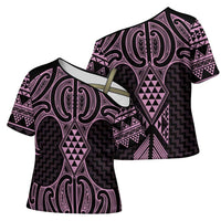 Mawhero Maori Ta Moko Poutama Art Cross Shoulder Shirt LT9 - Polynesian Pride