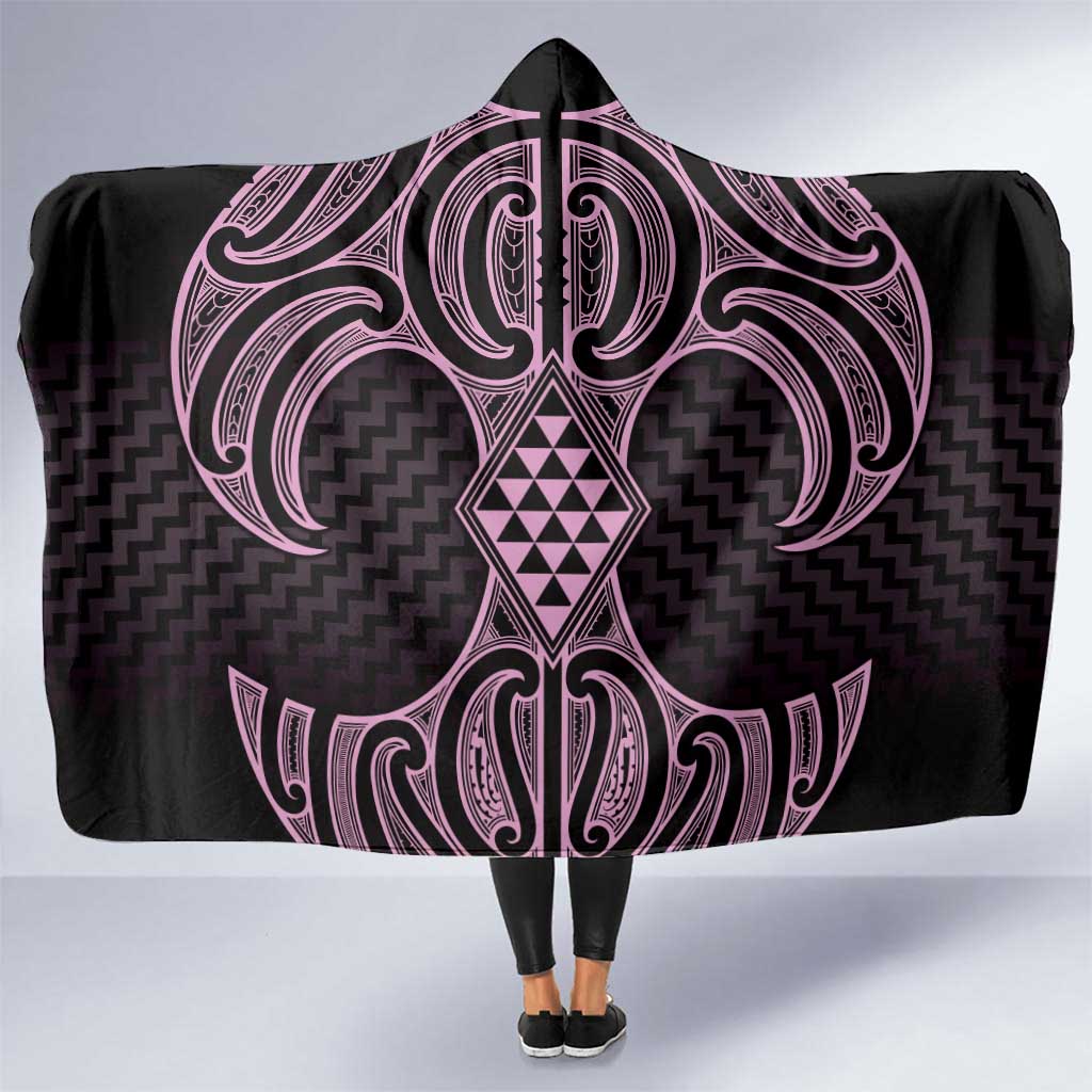 Mawhero Maori Ta Moko Poutama Art Hooded Blanket LT9 One Size Pink - Polynesian Pride