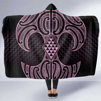 Mawhero Maori Ta Moko Poutama Art Hooded Blanket LT9 One Size Pink - Polynesian Pride