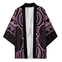 Mawhero Maori Ta Moko Poutama Art Kimono LT9 Unisex Pink - Polynesian Pride