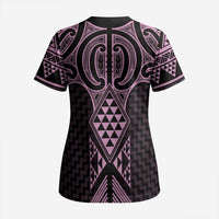 Mawhero Maori Ta Moko Poutama Art Scrub Top LT9 - Polynesian Pride