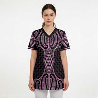 Mawhero Maori Ta Moko Poutama Art Scrub Top LT9 - Polynesian Pride