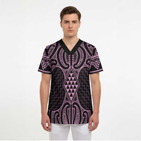 Mawhero Maori Ta Moko Poutama Art Scrub Top LT9 - Polynesian Pride