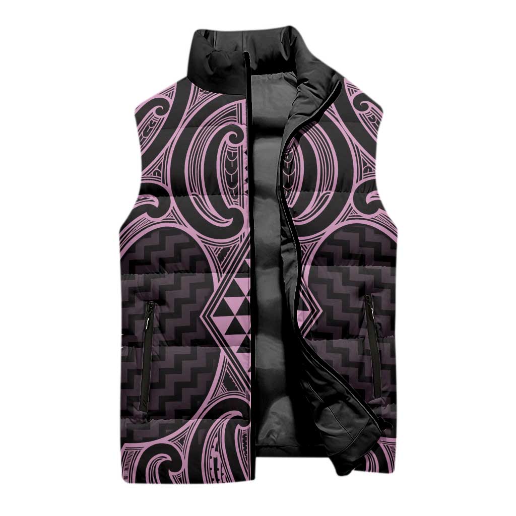 Mawhero Maori Ta Moko Poutama Art Sleeveless Puffer Jacket LT9 - Polynesian Pride