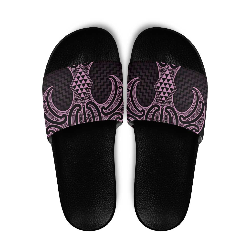 Mawhero Maori Ta Moko Poutama Art Slide Sandals LT9 Pink - Polynesian Pride