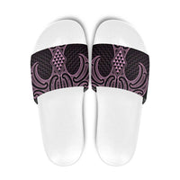 Mawhero Maori Ta Moko Poutama Art Slide Sandals LT9 Pink - Polynesian Pride