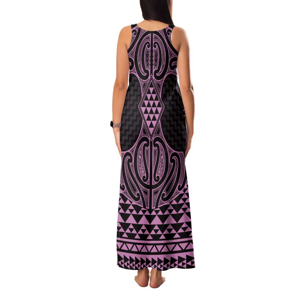 Mawhero Maori Ta Moko Poutama Art Tank Maxi Dress LT9 - Polynesian Pride