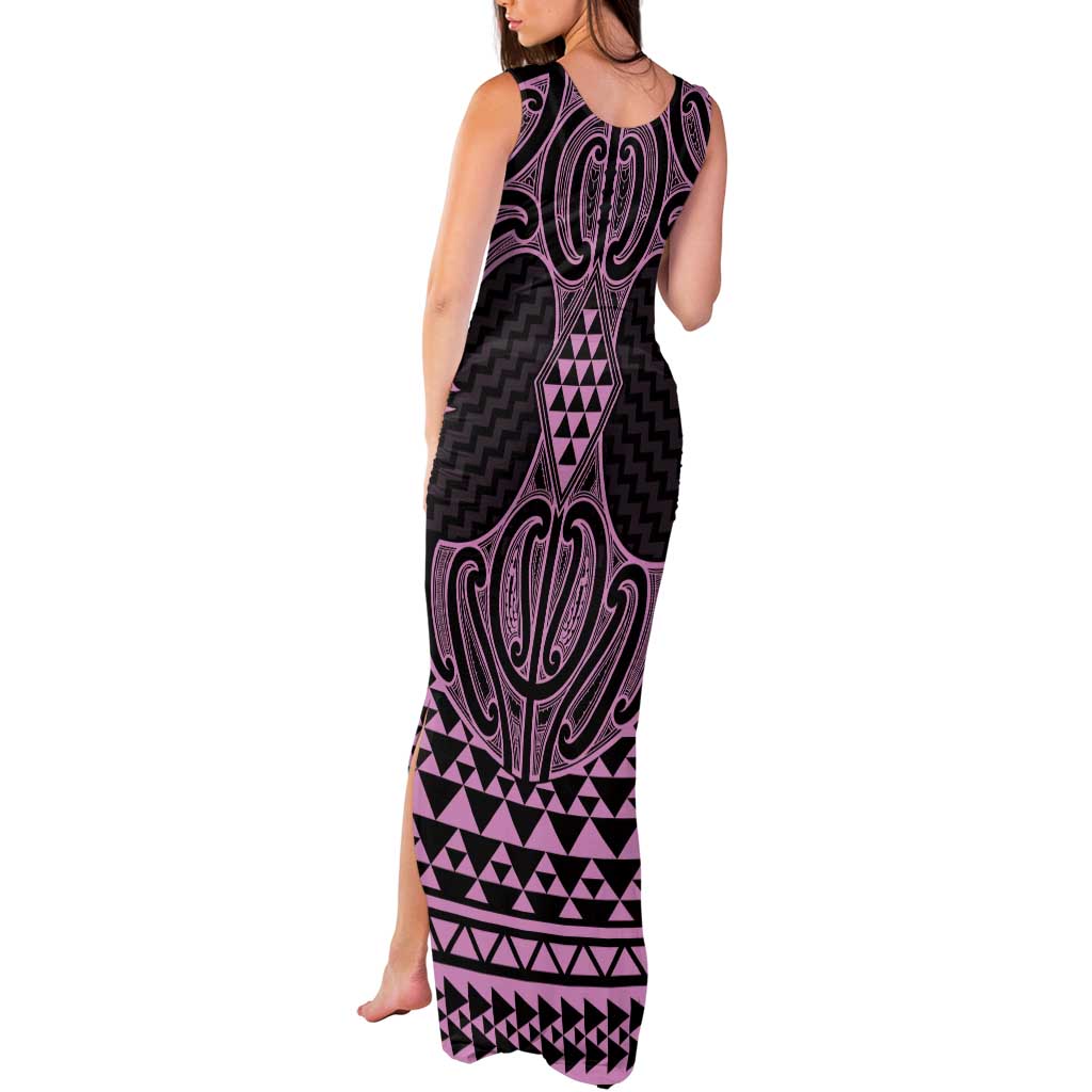 Mawhero Maori Ta Moko Poutama Art Tank Maxi Dress LT9 - Polynesian Pride