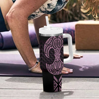 Mawhero Maori Ta Moko Poutama Art Tumbler With Handle LT9 - Polynesian Pride