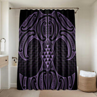 Waiporoporo Maori Ta Moko Poutama Art Bathroom Set LT9 Shower Curtain Only Purple - Polynesian Pride