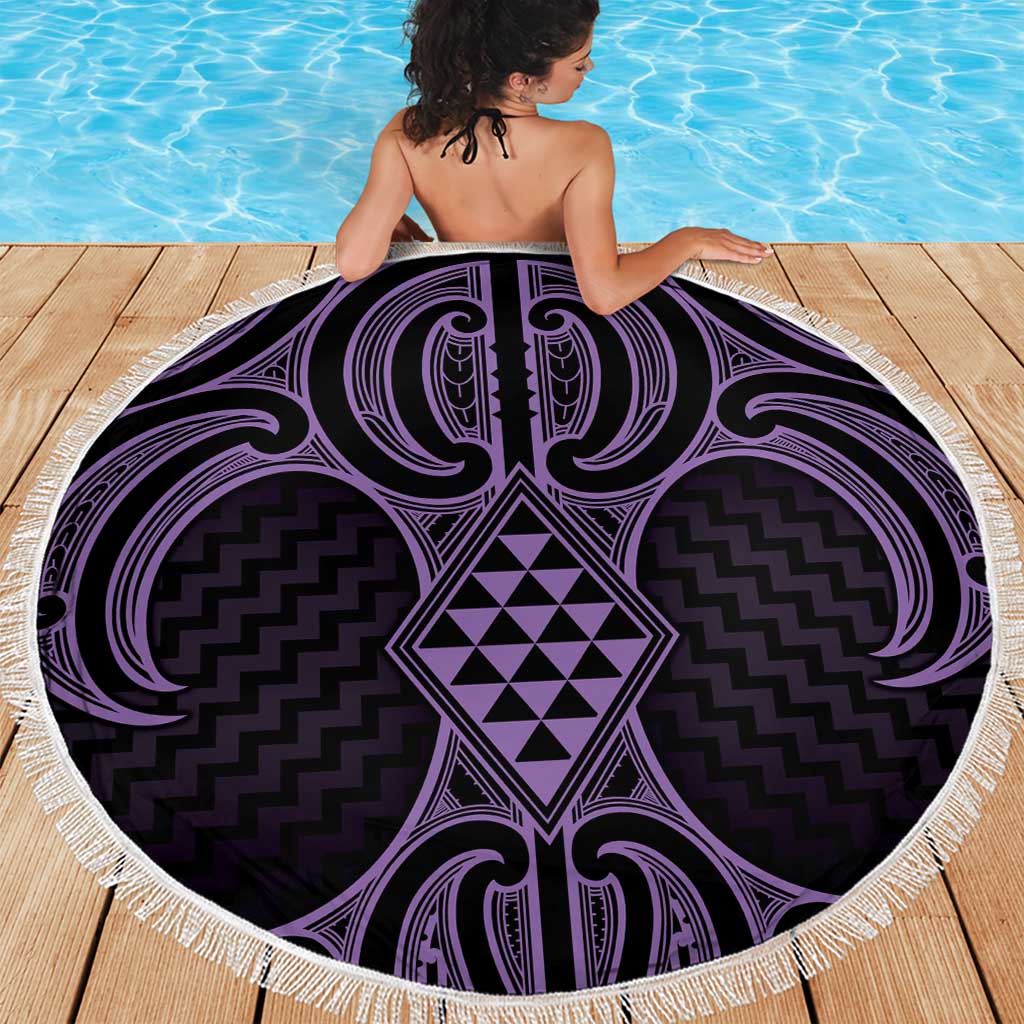 Waiporoporo Maori Ta Moko Poutama Art Beach Blanket LT9 - Polynesian Pride