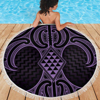 Waiporoporo Maori Ta Moko Poutama Art Beach Blanket LT9 - Polynesian Pride
