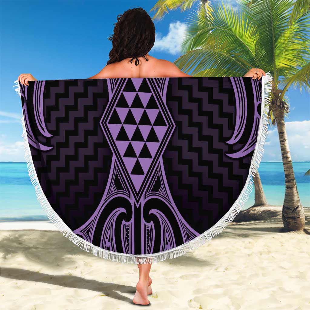 Waiporoporo Maori Ta Moko Poutama Art Beach Blanket LT9 - Polynesian Pride