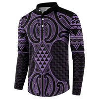 Waiporoporo Maori Ta Moko Poutama Art Button Sweatshirt LT9 - Polynesian Pride