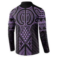 Waiporoporo Maori Ta Moko Poutama Art Button Sweatshirt LT9 - Polynesian Pride