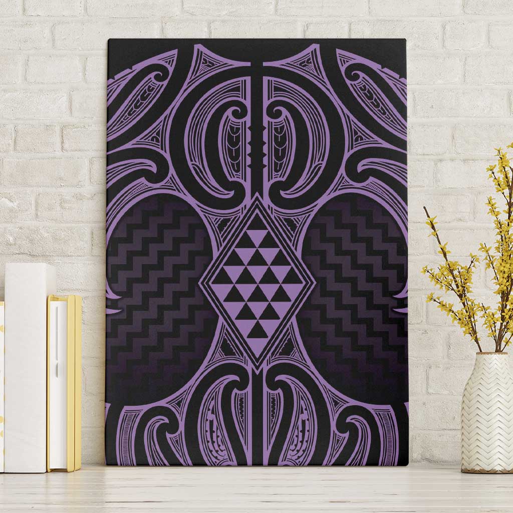 Waiporoporo Maori Ta Moko Poutama Art Canvas Wall Art LT9 Without Frame Purple - Polynesian Pride