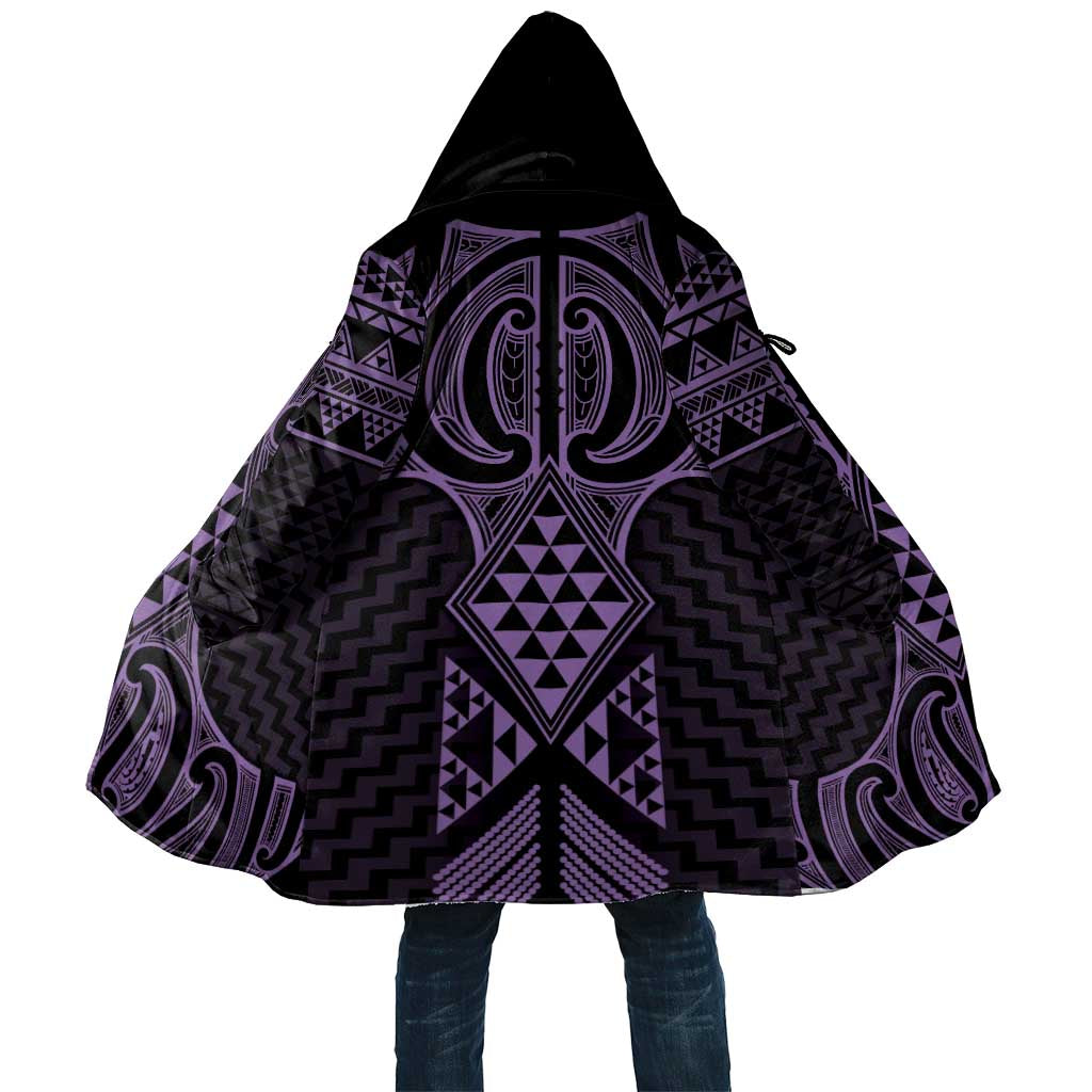 Waiporoporo Maori Ta Moko Poutama Art Cloak LT9 Unisex Purple - Polynesian Pride