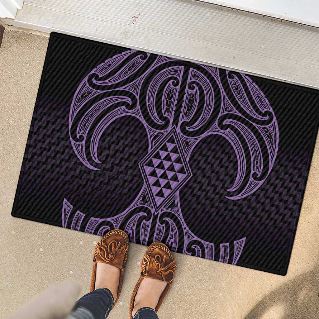 Waiporoporo Maori Ta Moko Poutama Art Rubber Doormat LT9 - Polynesian Pride