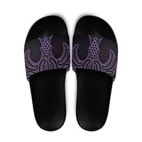 Waiporoporo Maori Ta Moko Poutama Art Slide Sandals LT9 Purple - Polynesian Pride