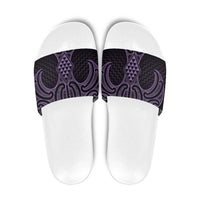 Waiporoporo Maori Ta Moko Poutama Art Slide Sandals LT9 Purple - Polynesian Pride