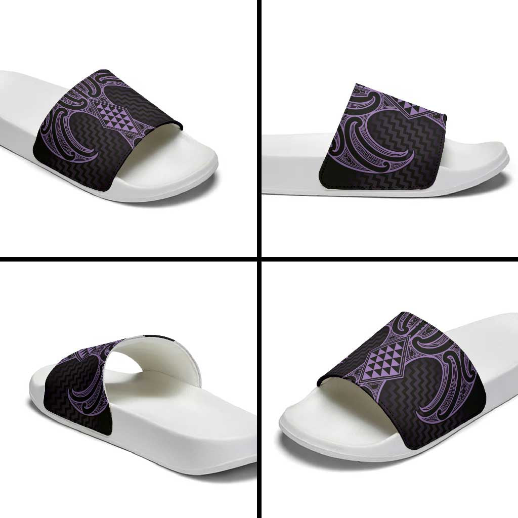 Waiporoporo Maori Ta Moko Poutama Art Slide Sandals LT9 - Polynesian Pride