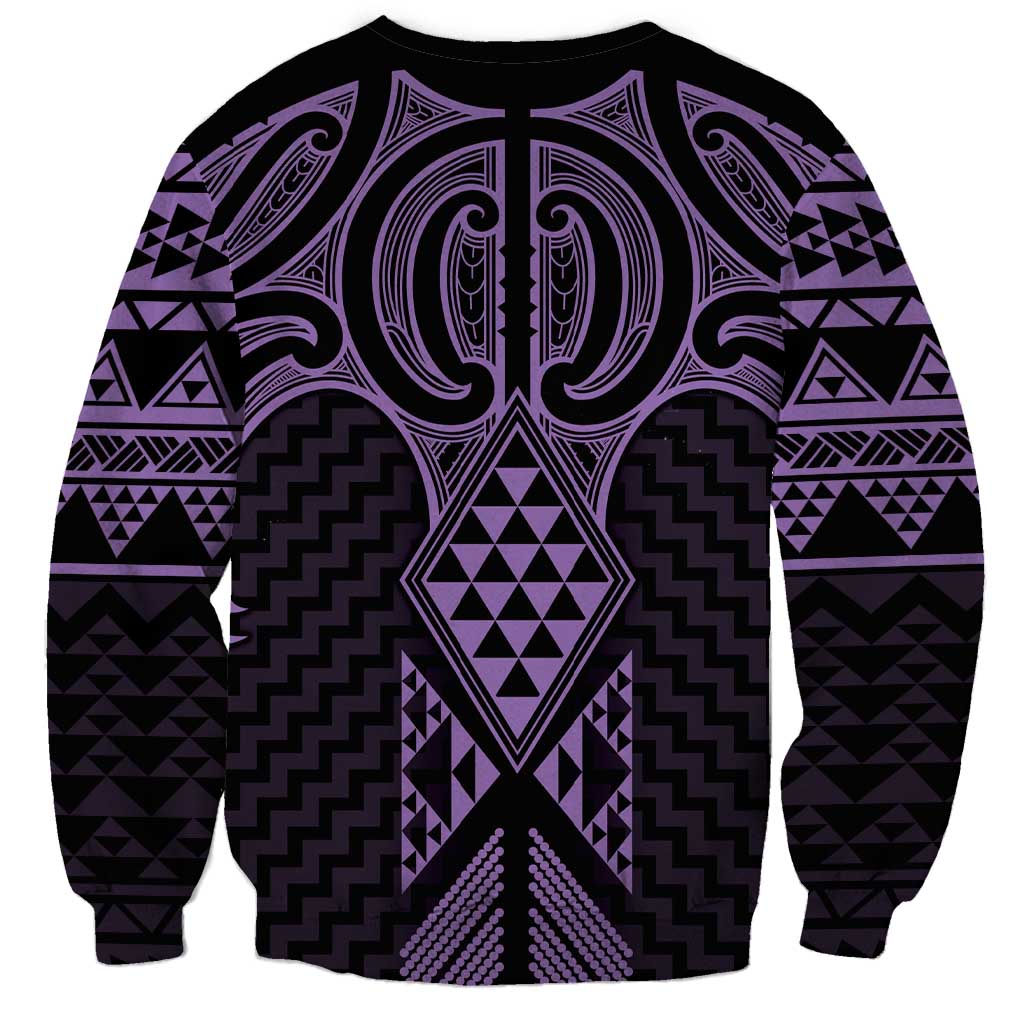 Waiporoporo Maori Ta Moko Poutama Art Sweatshirt LT9 - Polynesian Pride