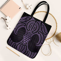 Waiporoporo Maori Ta Moko Poutama Art Tote Bag LT9 Black Strap One Size Purple - Polynesian Pride