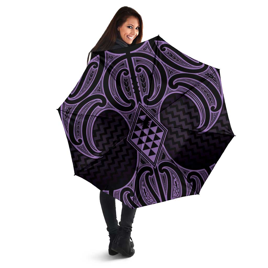 Waiporoporo Maori Ta Moko Poutama Art Umbrella LT9 - Polynesian Pride