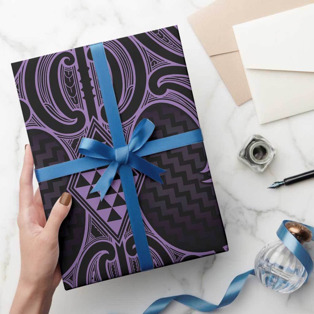 Waiporoporo Maori Ta Moko Poutama Art Wrapping Paper LT9 - Polynesian Pride