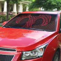 Whero Maori Ta Moko Poutama Art Auto Sun Shade LT9 - Polynesian Pride