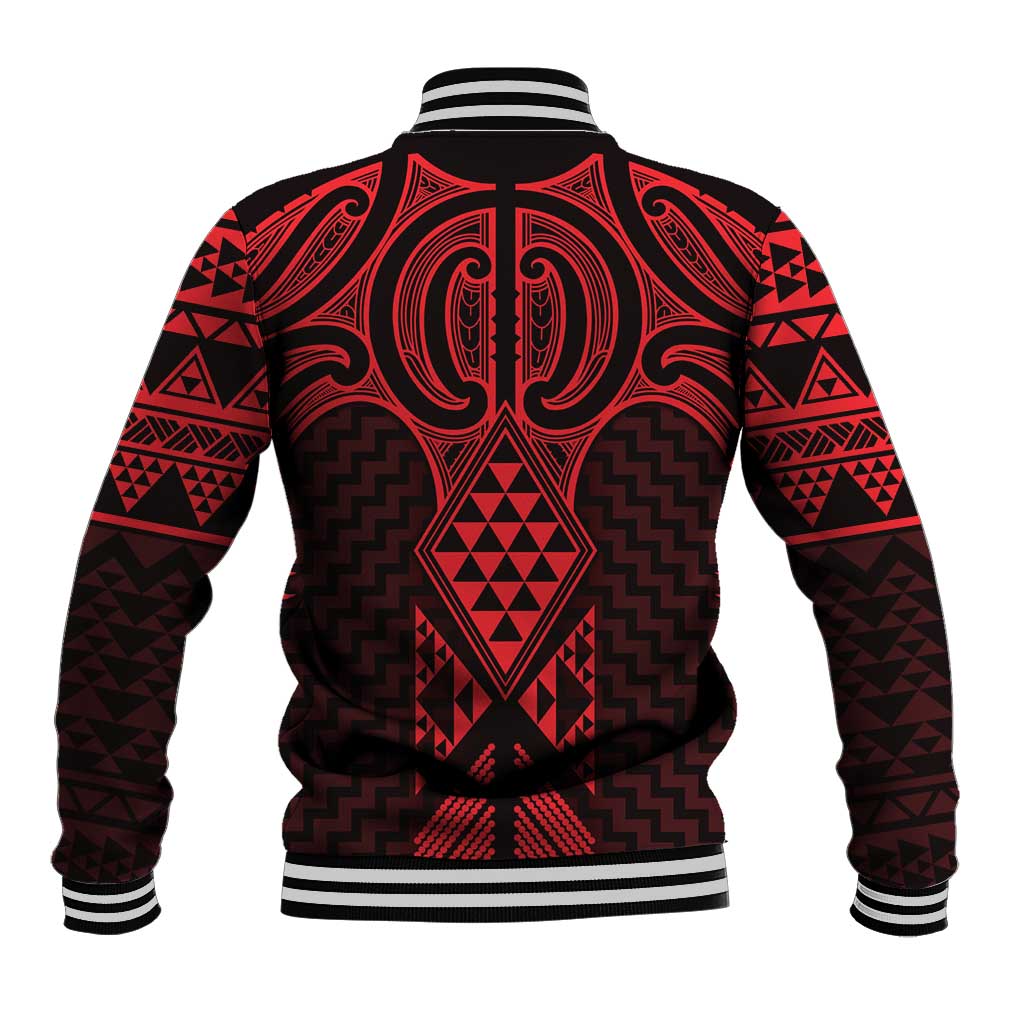 Whero Maori Ta Moko Poutama Art Baseball Jacket LT9 - Polynesian Pride