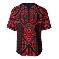 Whero Maori Ta Moko Poutama Art Baseball Jersey LT9 - Polynesian Pride