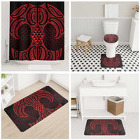 Whero Maori Ta Moko Poutama Art Bathroom Set LT9 - Polynesian Pride